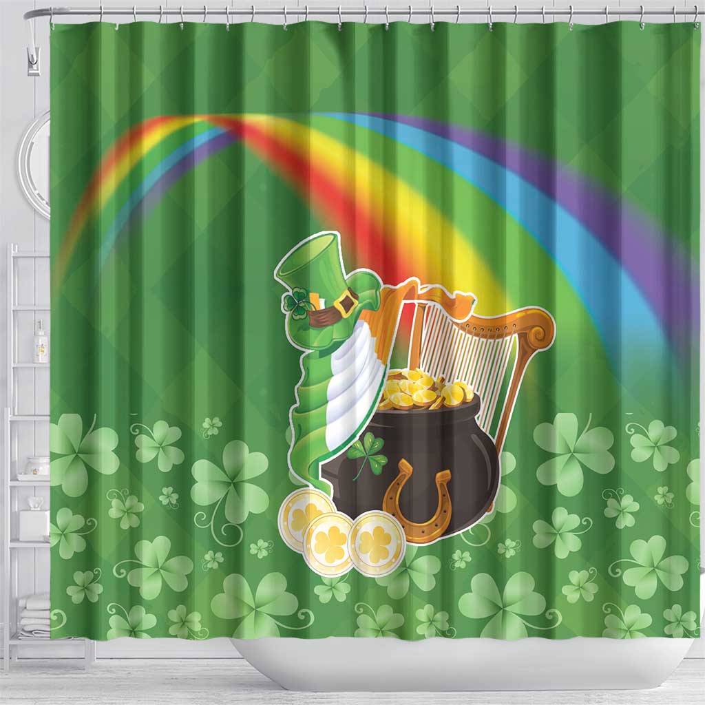Celtic Harp Shamrock Republic of Ireland Shower Curtain LT17
