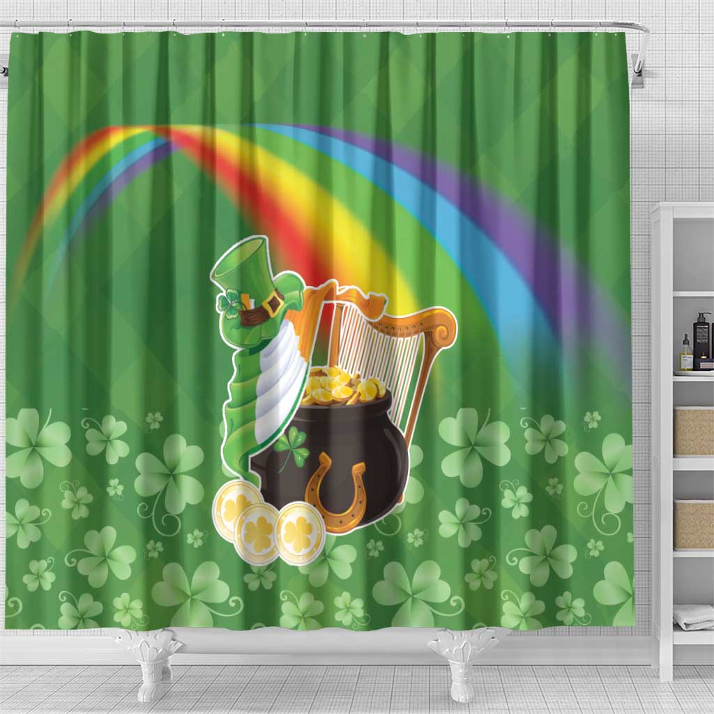 Celtic Harp Shamrock Republic of Ireland Shower Curtain LT17
