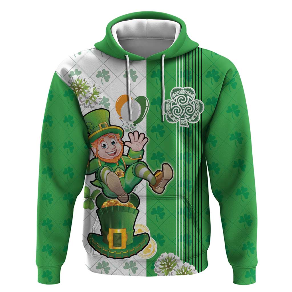 Ireland 17th March Saint Patrick's Day Hoodie Irish Leprechaun with Shamrock LT17