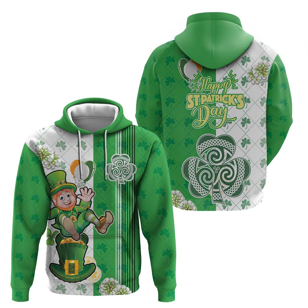 Ireland 17th March Saint Patrick's Day Hoodie Irish Leprechaun with Shamrock LT17