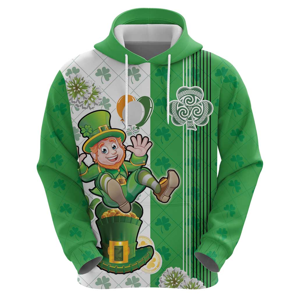 Ireland 17th March Saint Patrick's Day Hoodie Irish Leprechaun with Shamrock LT17
