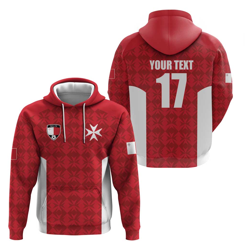 Custom Malta Football Jersey Go Champions Hoodie Red Style LT17
