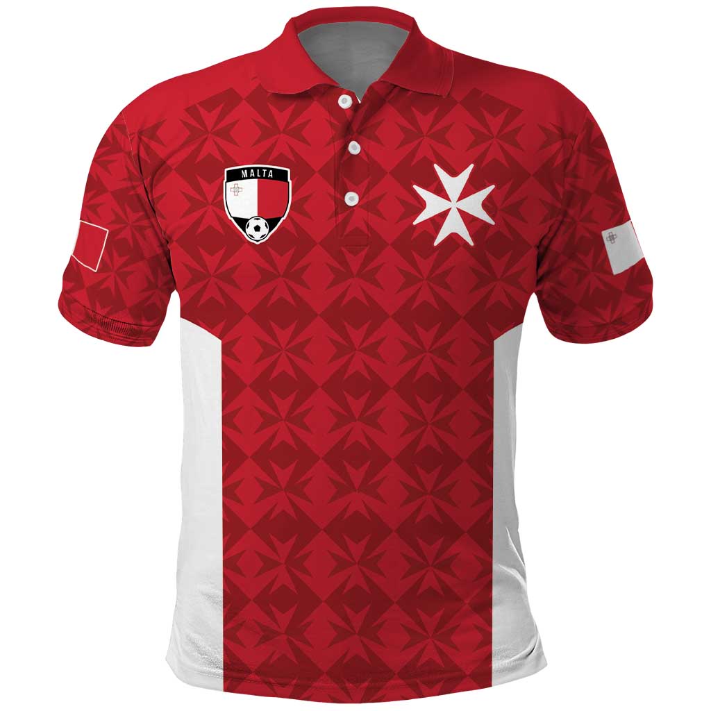 Custom Malta Football Jersey Go Champions Polo Shirt Red Style LT17