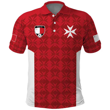 Custom Malta Football Jersey Go Champions Polo Shirt Red Style LT17