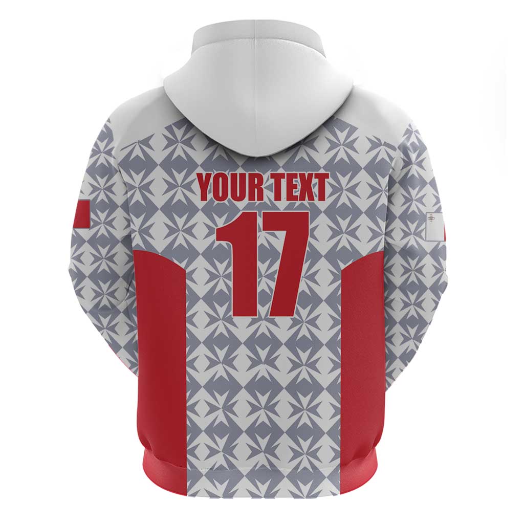 Custom Malta Football Jersey Go Champions Hoodie White Style LT17