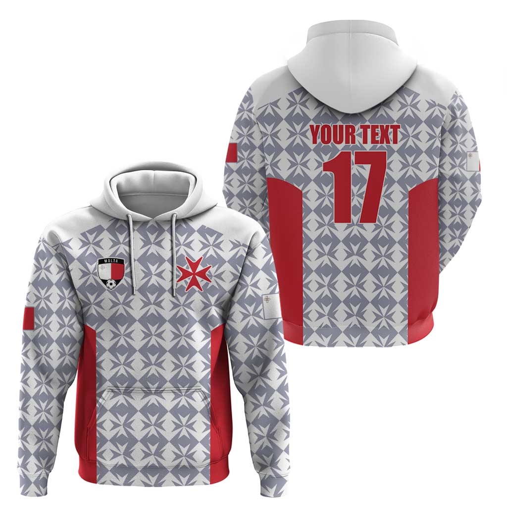 Custom Malta Football Jersey Go Champions Hoodie White Style LT17