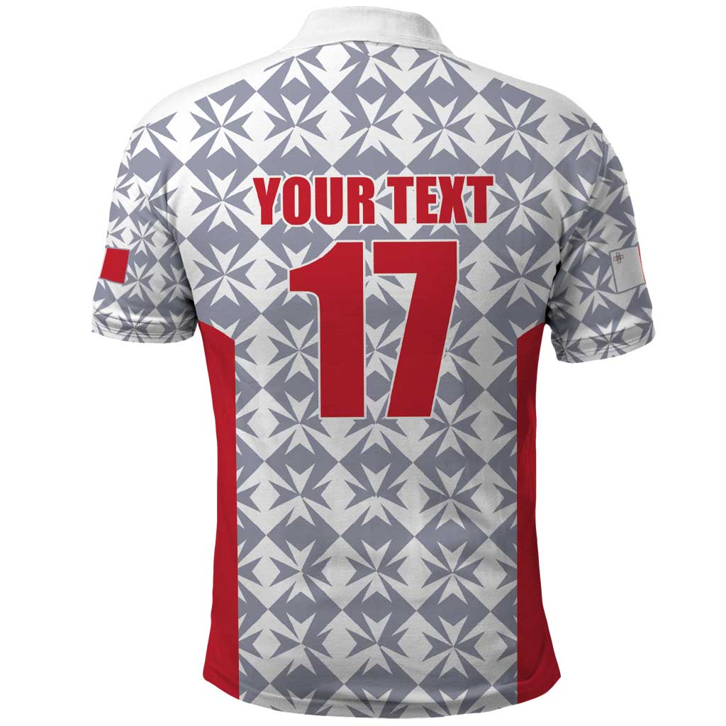 Custom Malta Football Jersey Go Champions Polo Shirt White Style LT17
