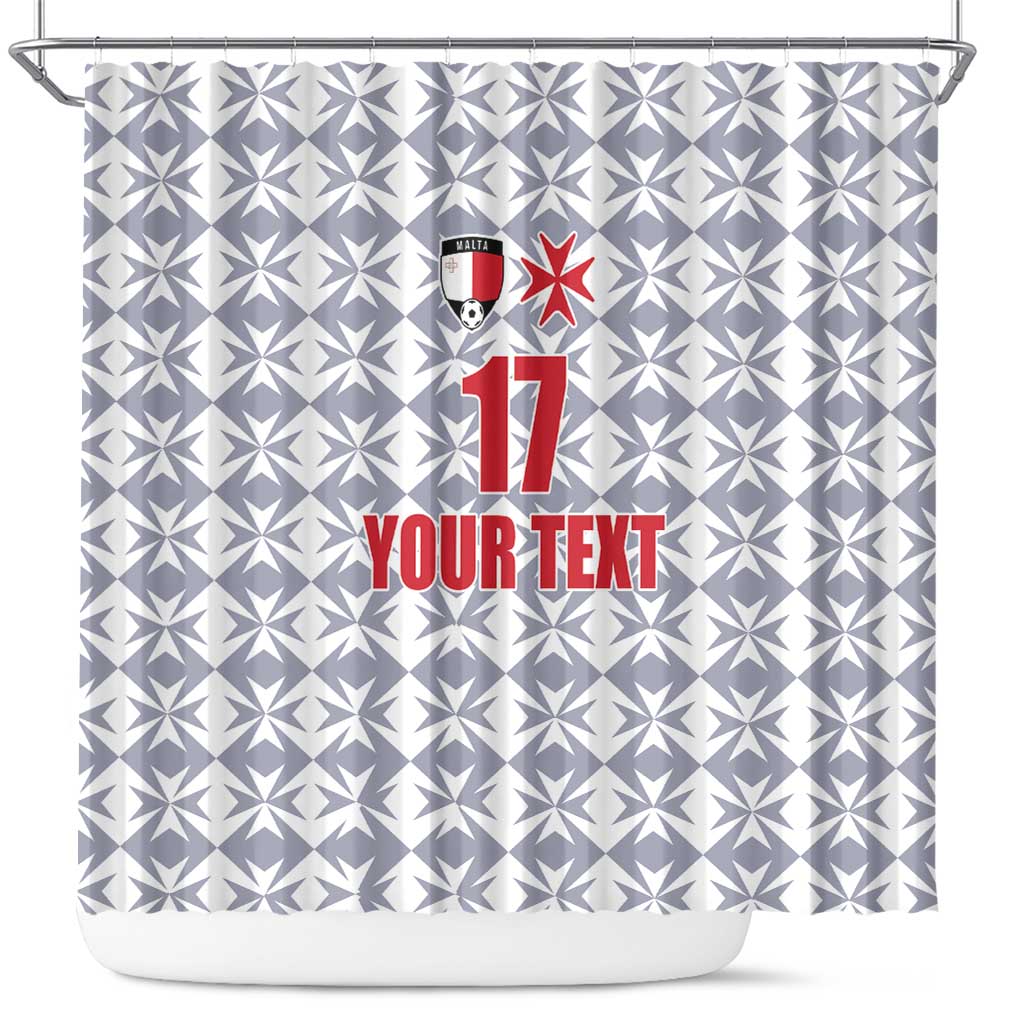 Custom Malta Football Jersey Go Champions Shower Curtain White Style LT17