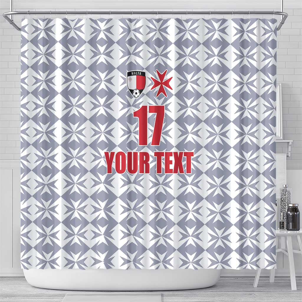 Custom Malta Football Jersey Go Champions Shower Curtain White Style LT17