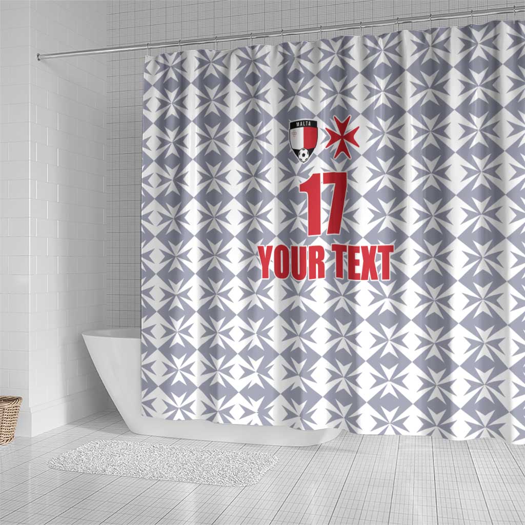 Custom Malta Football Jersey Go Champions Shower Curtain White Style LT17