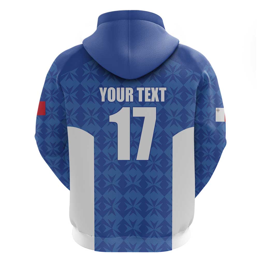 Custom Malta Football Jersey Go Champions Hoodie Blue Style LT17