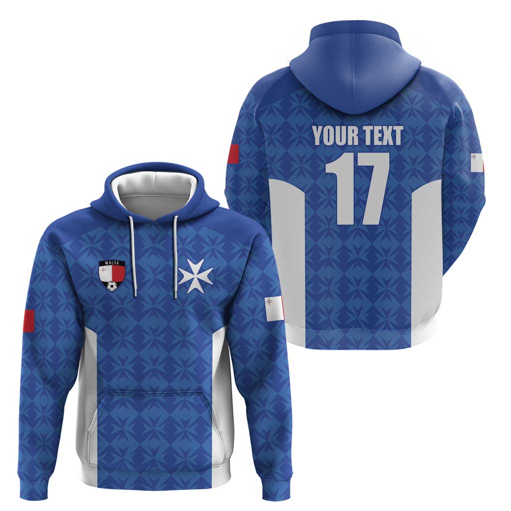 Custom Malta Football Jersey Go Champions Hoodie Blue Style LT17