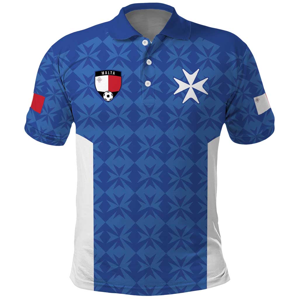 Custom Malta Football Jersey Go Champions Polo Shirt Blue Style LT17