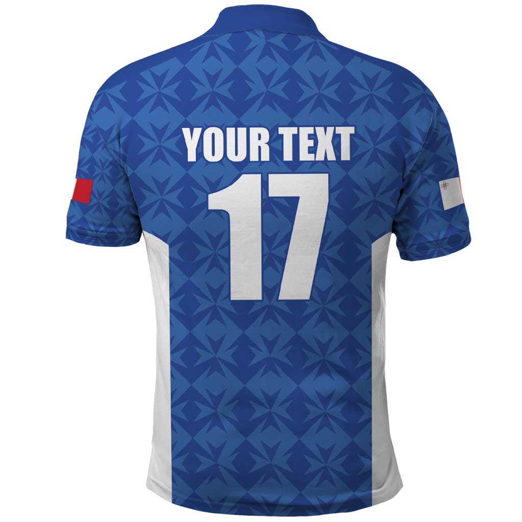 Custom Malta Football Jersey Go Champions Polo Shirt Blue Style LT17