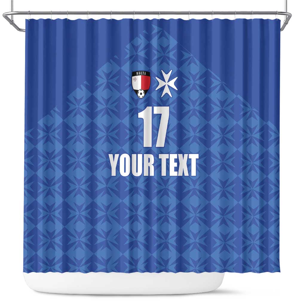 Custom Malta Football Jersey Go Champions Shower Curtain Blue Style LT17