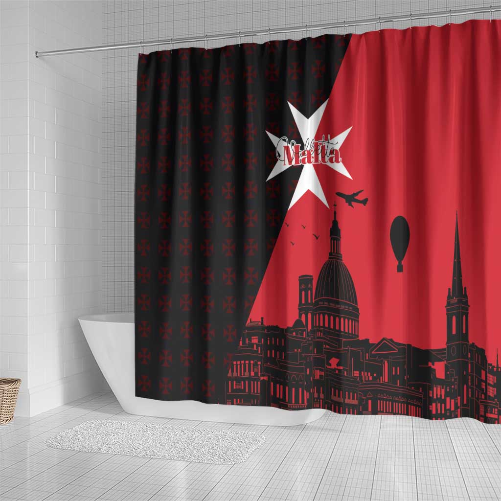 Malta Cross With Valletta Capital Shower Curtain Scenery in Velletta Capital LT17