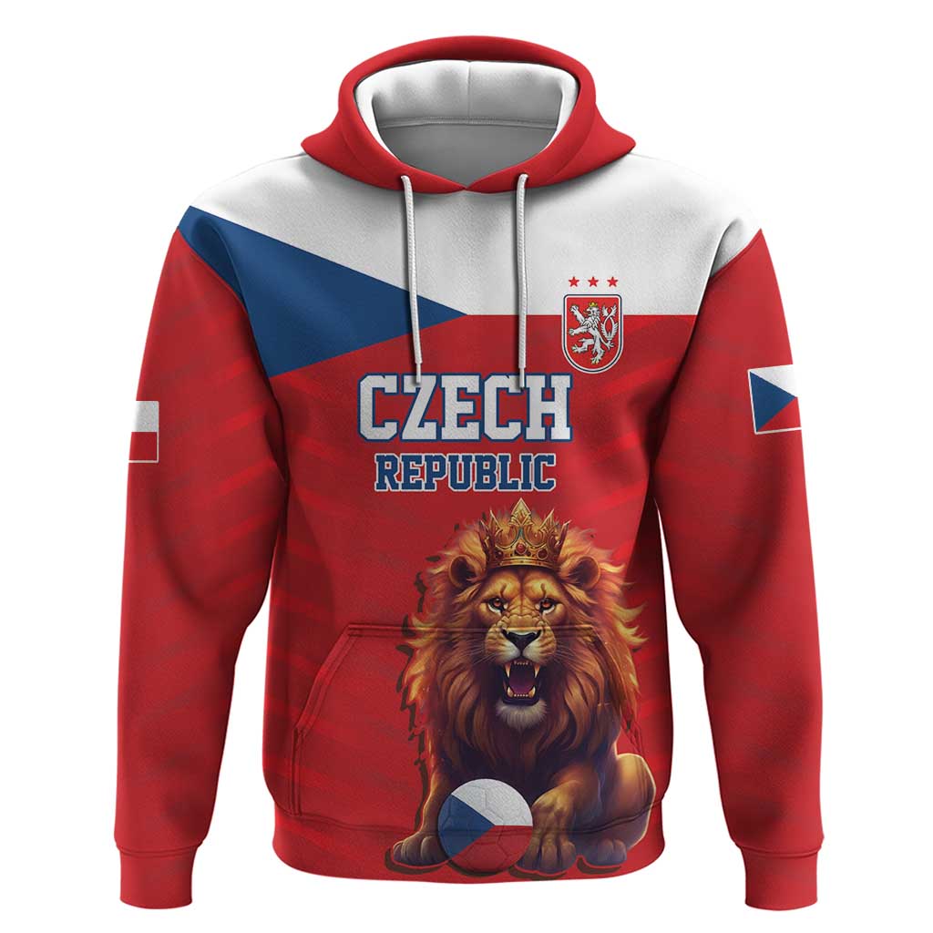 Custom Czech Republic Football Go Champions Hoodie Sporty Style with Lion Mascot LT17