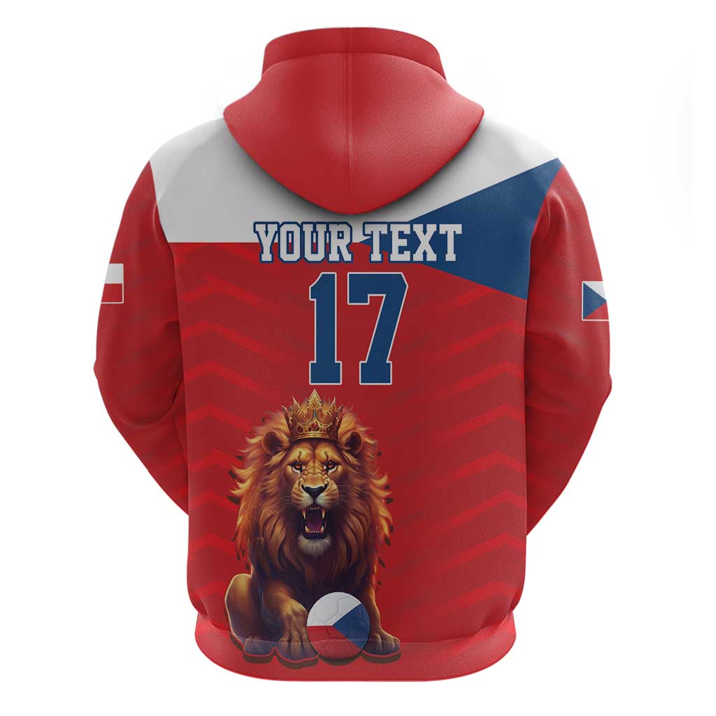 Custom Czech Republic Football Go Champions Hoodie Sporty Style with Lion Mascot LT17