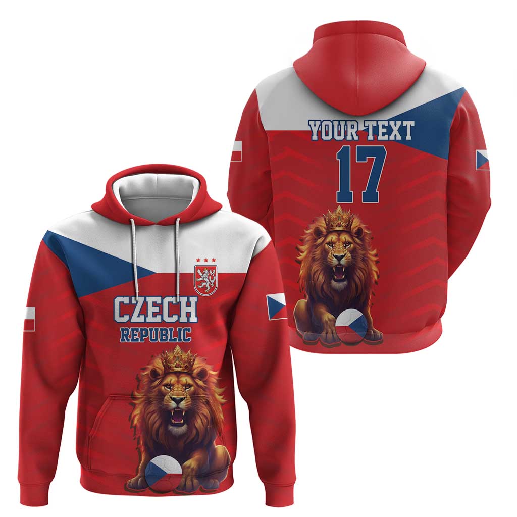 Custom Czech Republic Football Go Champions Hoodie Sporty Style with Lion Mascot LT17