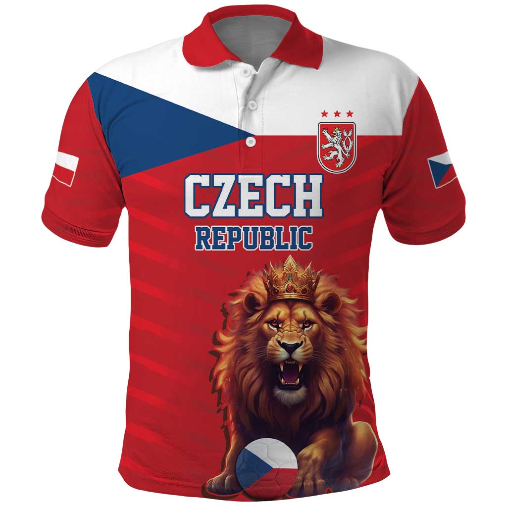 Custom Czech Republic Football Go Champions Polo Shirt Sporty Style with Lion Mascot LT17