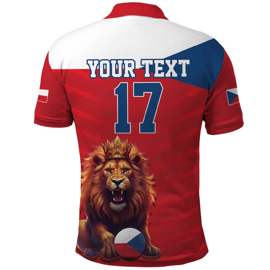 Custom Czech Republic Football Go Champions Polo Shirt Sporty Style with Lion Mascot LT17