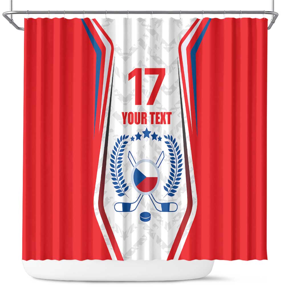 Czech Republic Ice Hockey Custom Shower Curtain Flag Style LT17