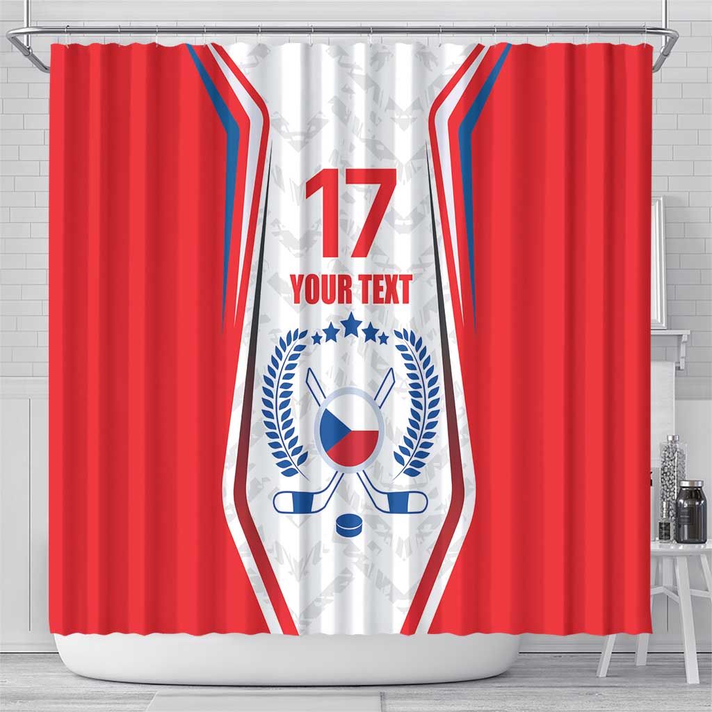 Czech Republic Ice Hockey Custom Shower Curtain Flag Style LT17