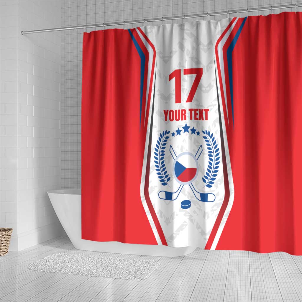 Czech Republic Ice Hockey Custom Shower Curtain Flag Style LT17