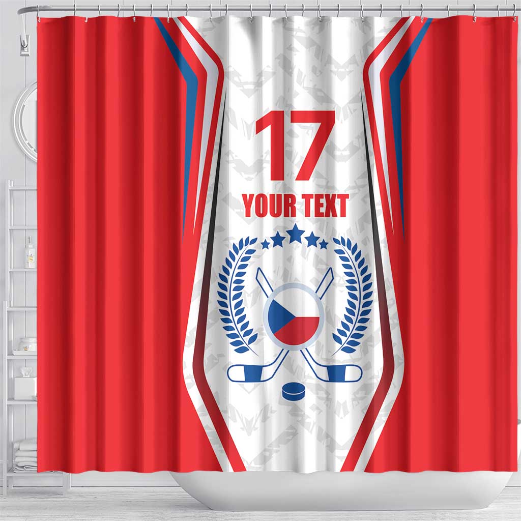 Czech Republic Ice Hockey Custom Shower Curtain Flag Style LT17