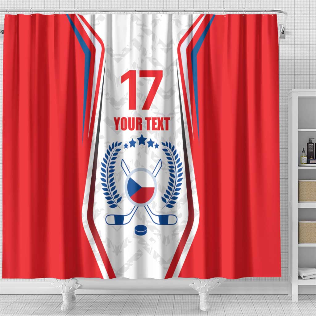 Czech Republic Ice Hockey Custom Shower Curtain Flag Style LT17