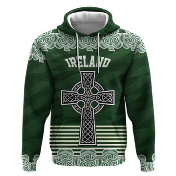 Personalized Celtic Cross Shamrock Ireland Hoodie Celtic Knot with Shamrock LT17
