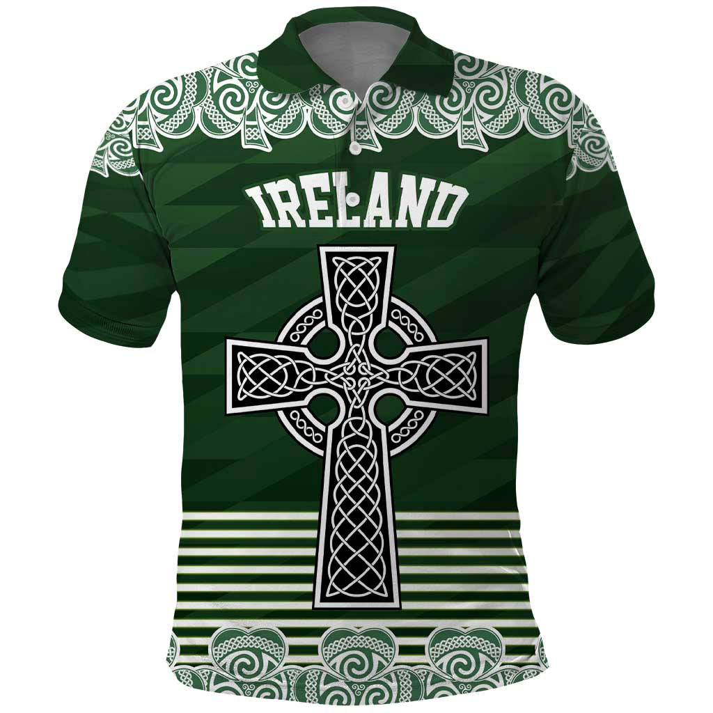 Personalized Celtic Cross Shamrock Ireland Polo Shirt Celtic Knot with Shamrock LT17