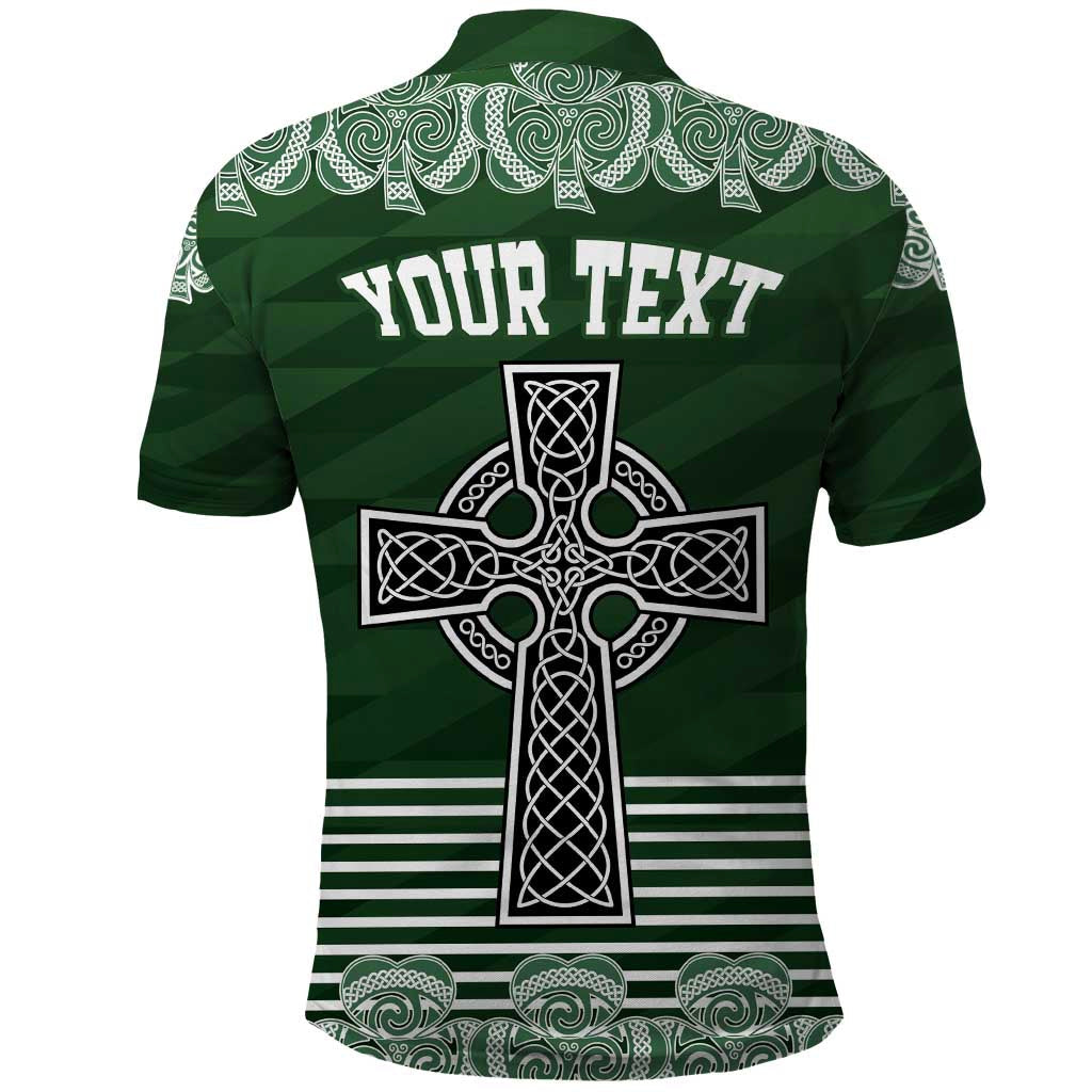 Personalized Celtic Cross Shamrock Ireland Polo Shirt Celtic Knot with Shamrock LT17