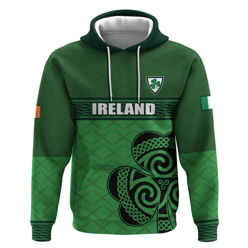 Custom Ireland Football Hoodie Celtic Knot with Shamrock LT17