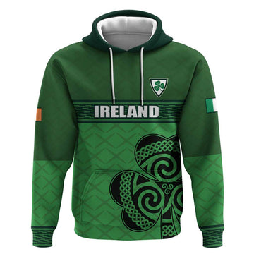 Custom Ireland Football Hoodie Celtic Knot with Shamrock LT17