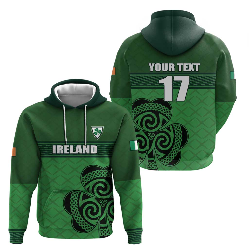 Custom Ireland Football Hoodie Celtic Knot with Shamrock LT17