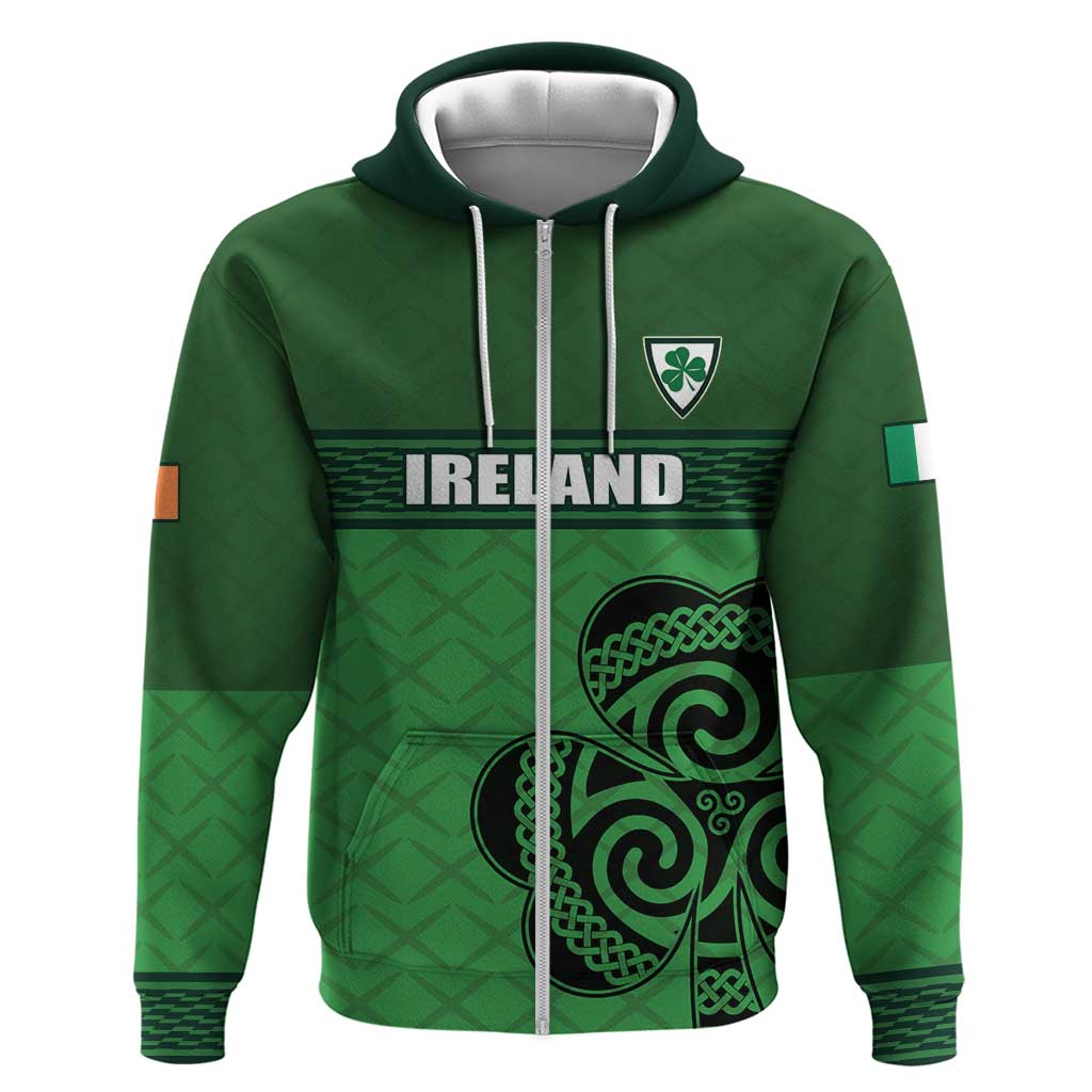 Custom Ireland Football Hoodie Celtic Knot with Shamrock LT17