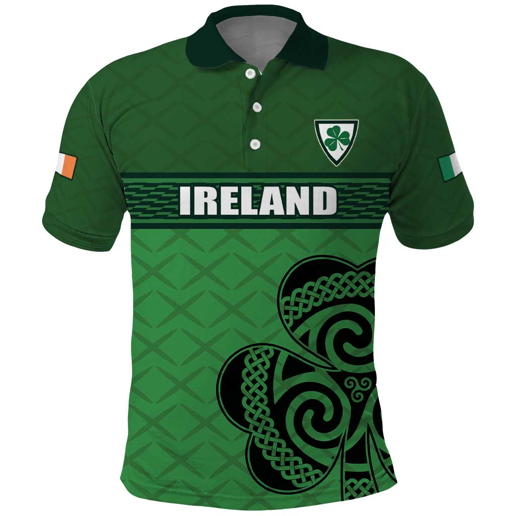 Custom Ireland Football Polo Shirt Celtic Knot with Shamrock LT17
