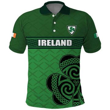 Custom Ireland Football Polo Shirt Celtic Knot with Shamrock LT17