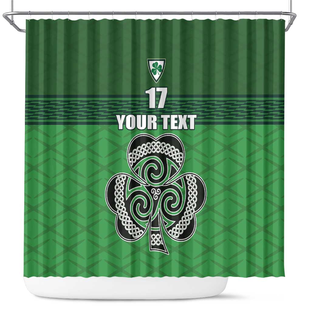 Custom Ireland Football Shower Curtain Celtic Knot with Shamrock LT17