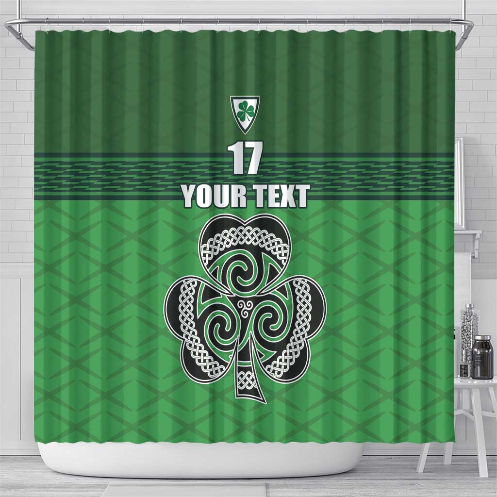 Custom Ireland Football Shower Curtain Celtic Knot with Shamrock LT17