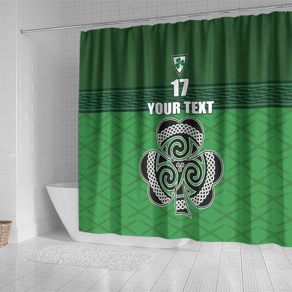 Custom Ireland Football Shower Curtain Celtic Knot with Shamrock LT17
