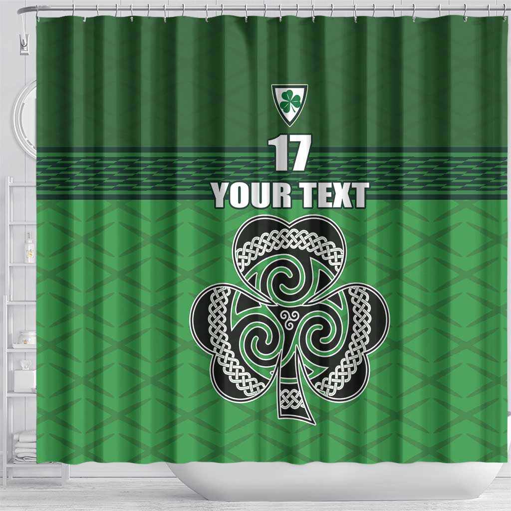 Custom Ireland Football Shower Curtain Celtic Knot with Shamrock LT17
