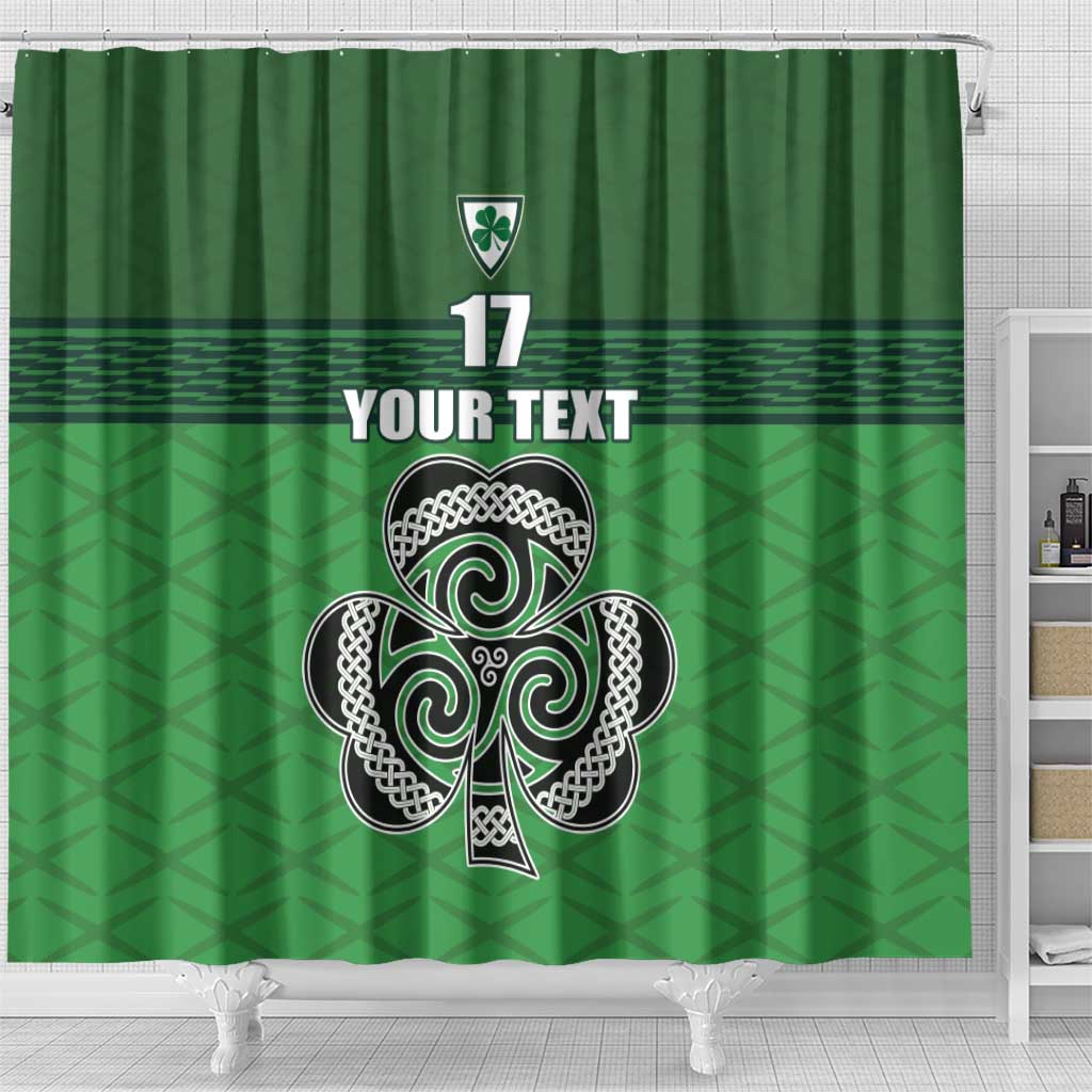 Custom Ireland Football Shower Curtain Celtic Knot with Shamrock LT17