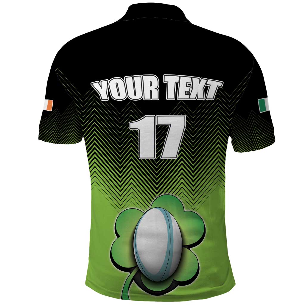 Custom Ireland Rugby Go Champions Polo Shirt Irish Shamrock LT17