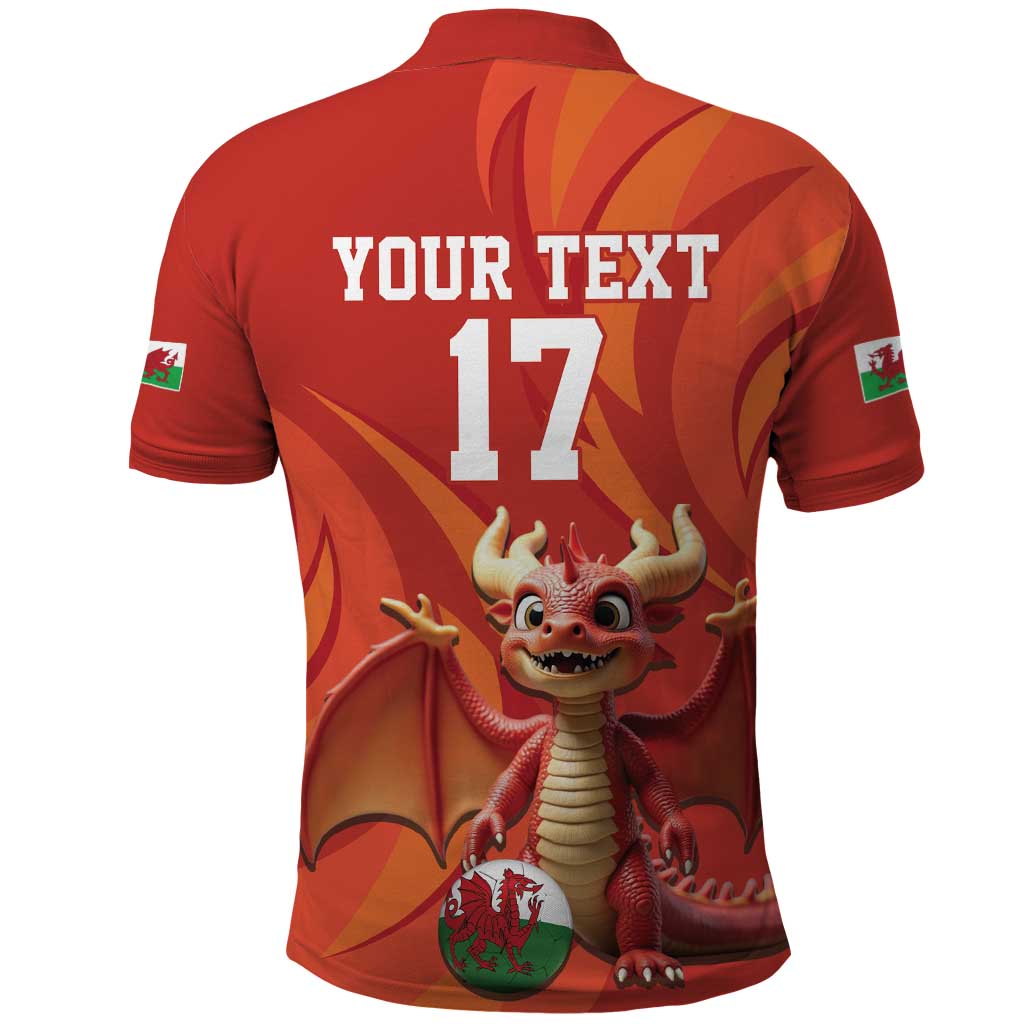 Custom Wales Football Go Champions Polo Shirt Cymru am byth Red Style LT17