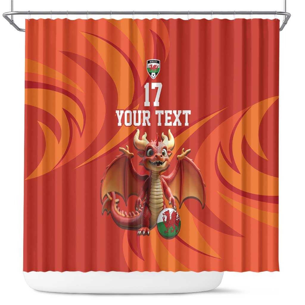 Custom Wales Football Go Champions Shower Curtain Cymru am byth Red Style LT17