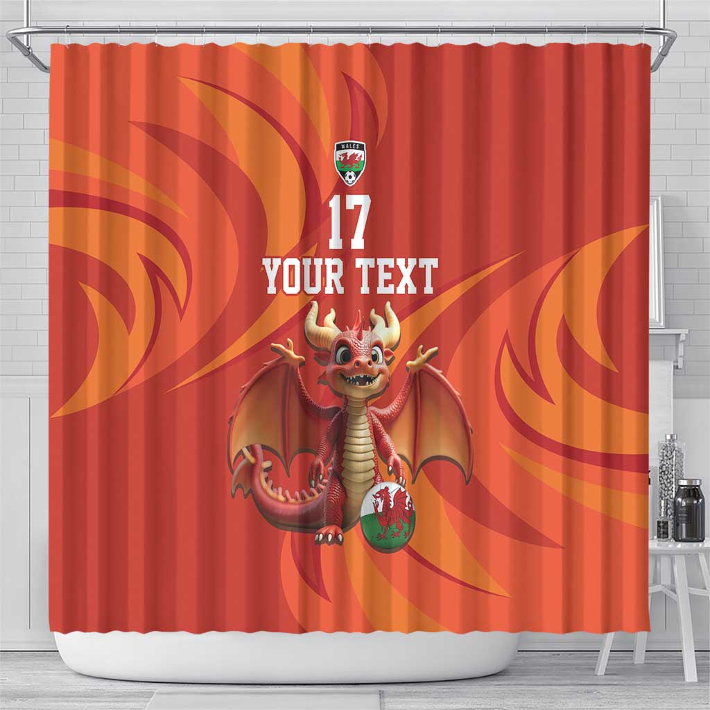 Custom Wales Football Go Champions Shower Curtain Cymru am byth Red Style LT17