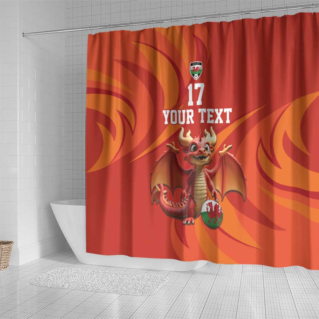 Custom Wales Football Go Champions Shower Curtain Cymru am byth Red Style LT17