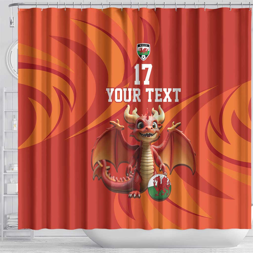 Custom Wales Football Go Champions Shower Curtain Cymru am byth Red Style LT17